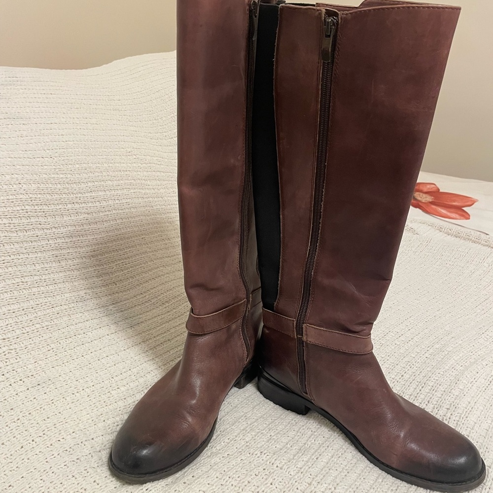 Vince Camuto Brown Knee-High Leather Boots